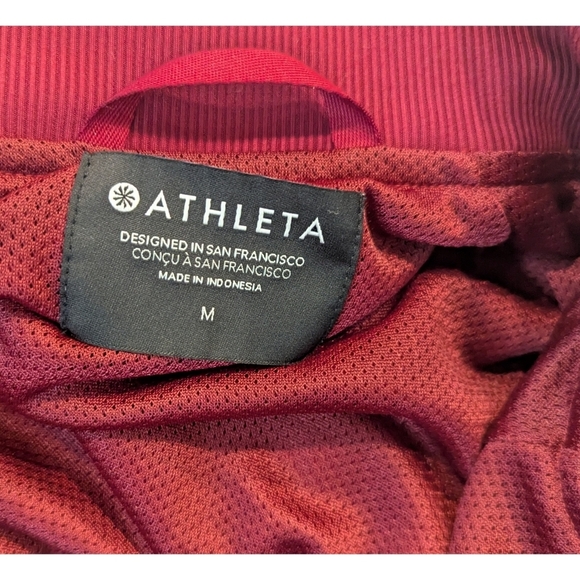 Athleta Brooklyn Bomber Jacket I. Maroon Size Medium - Picture 4 of 8